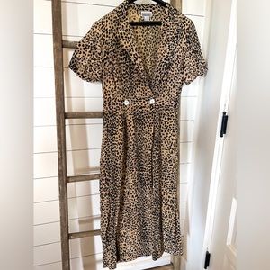 Vintage cheetah print dress Robbie bee size 8 90s y2k